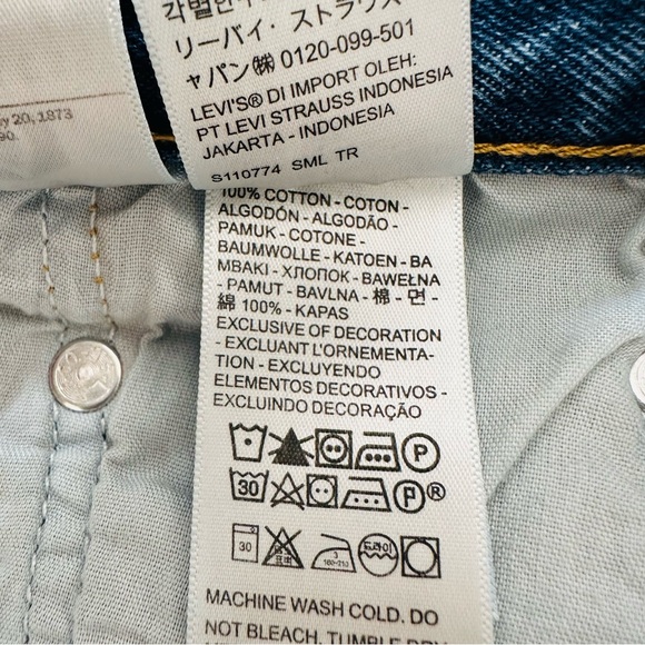 New Levi's 90's 501 Shorts Jean Denim Cutoff - Picture 8 of 11